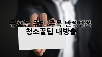 ✨금호동 주민 주목!✨ 반짝반짝 청소꿀팁 대방출!